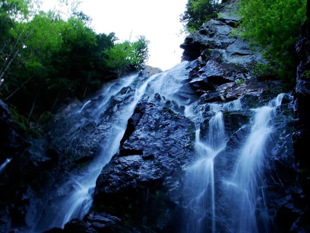 Blue Waterfall at Angel Falls in Maine.
