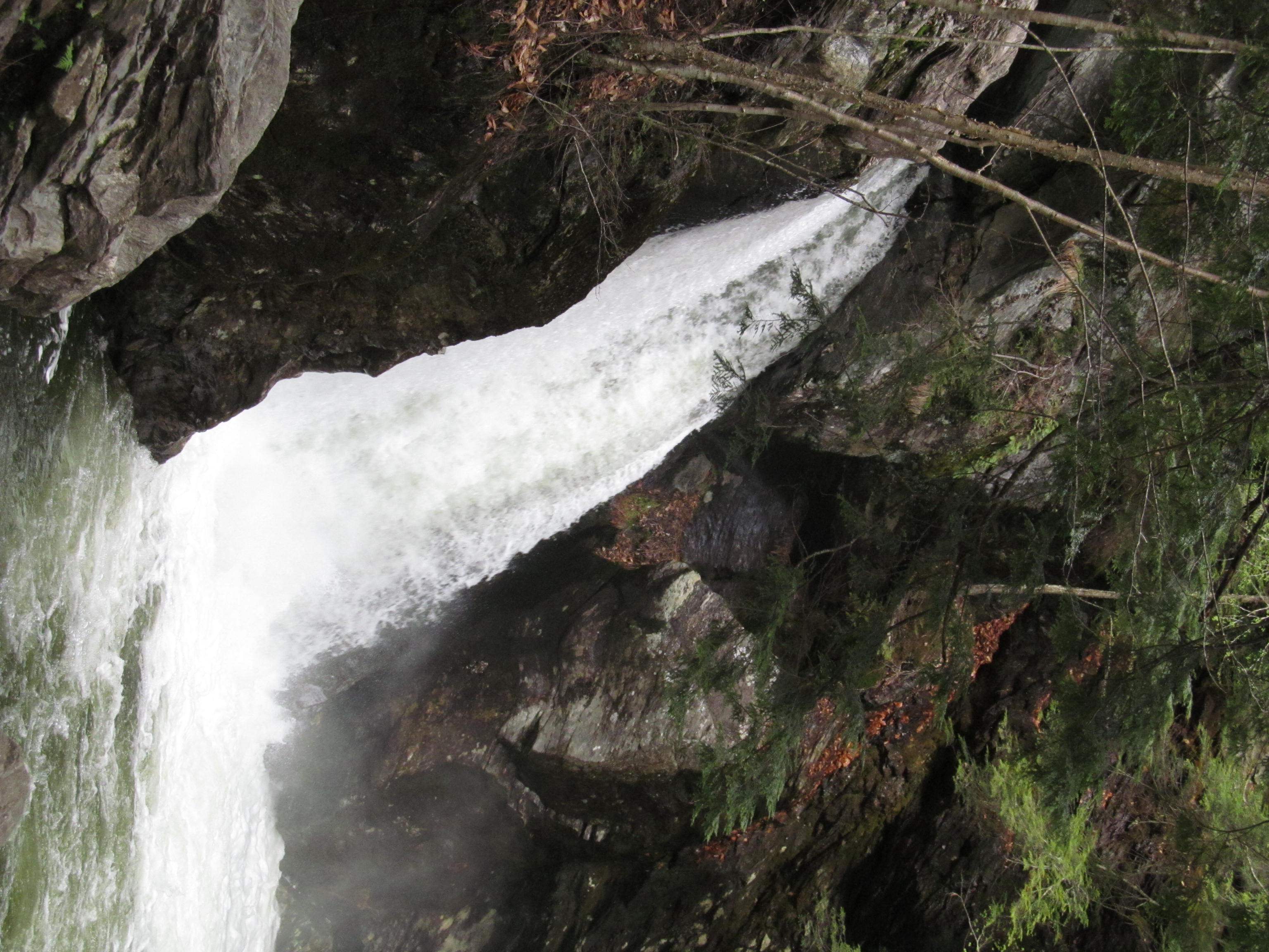 Bingham Falls freshwater swim scene in Vermont.