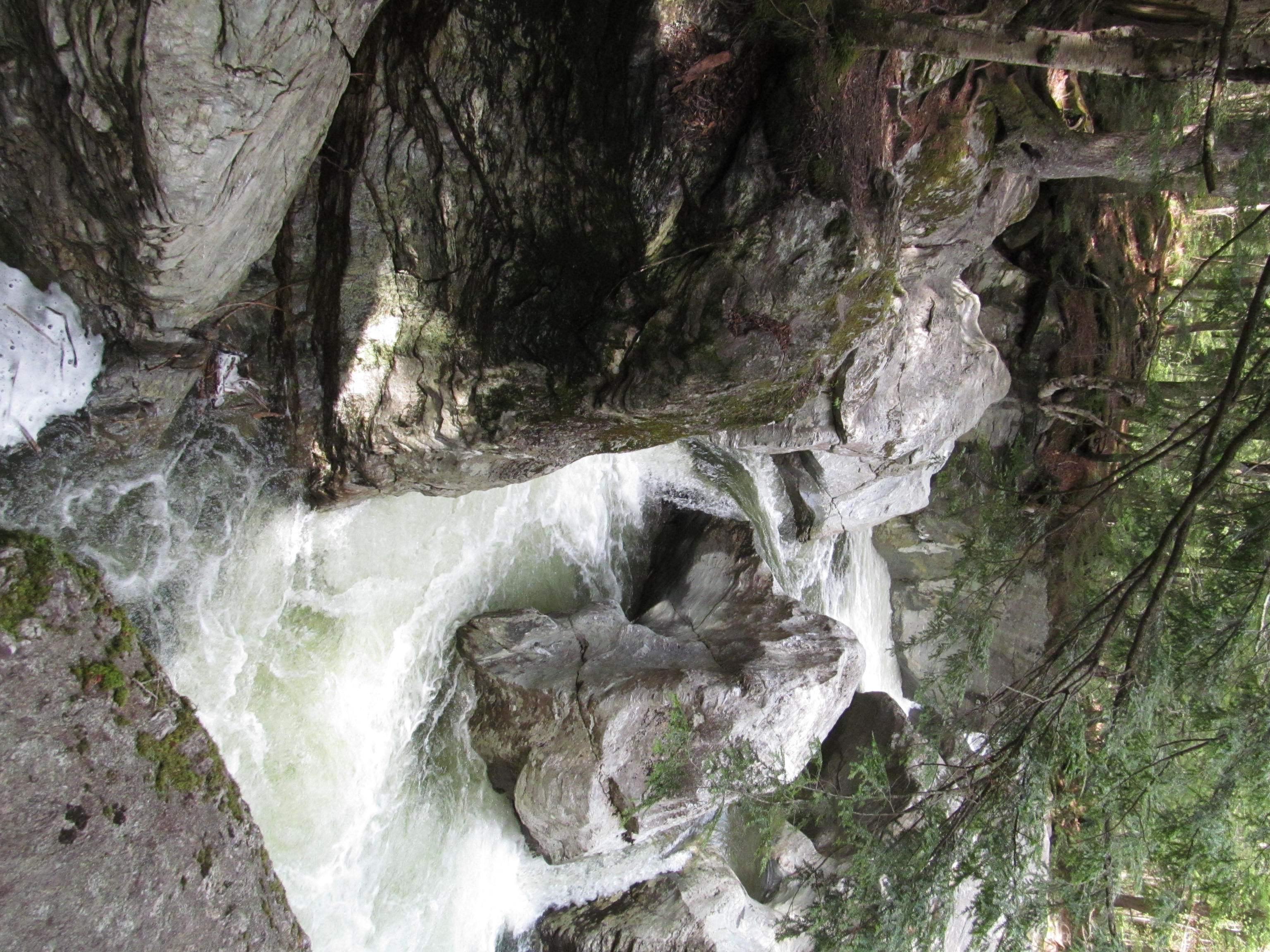Bingham Falls freshwater swim scene in Vermont.
