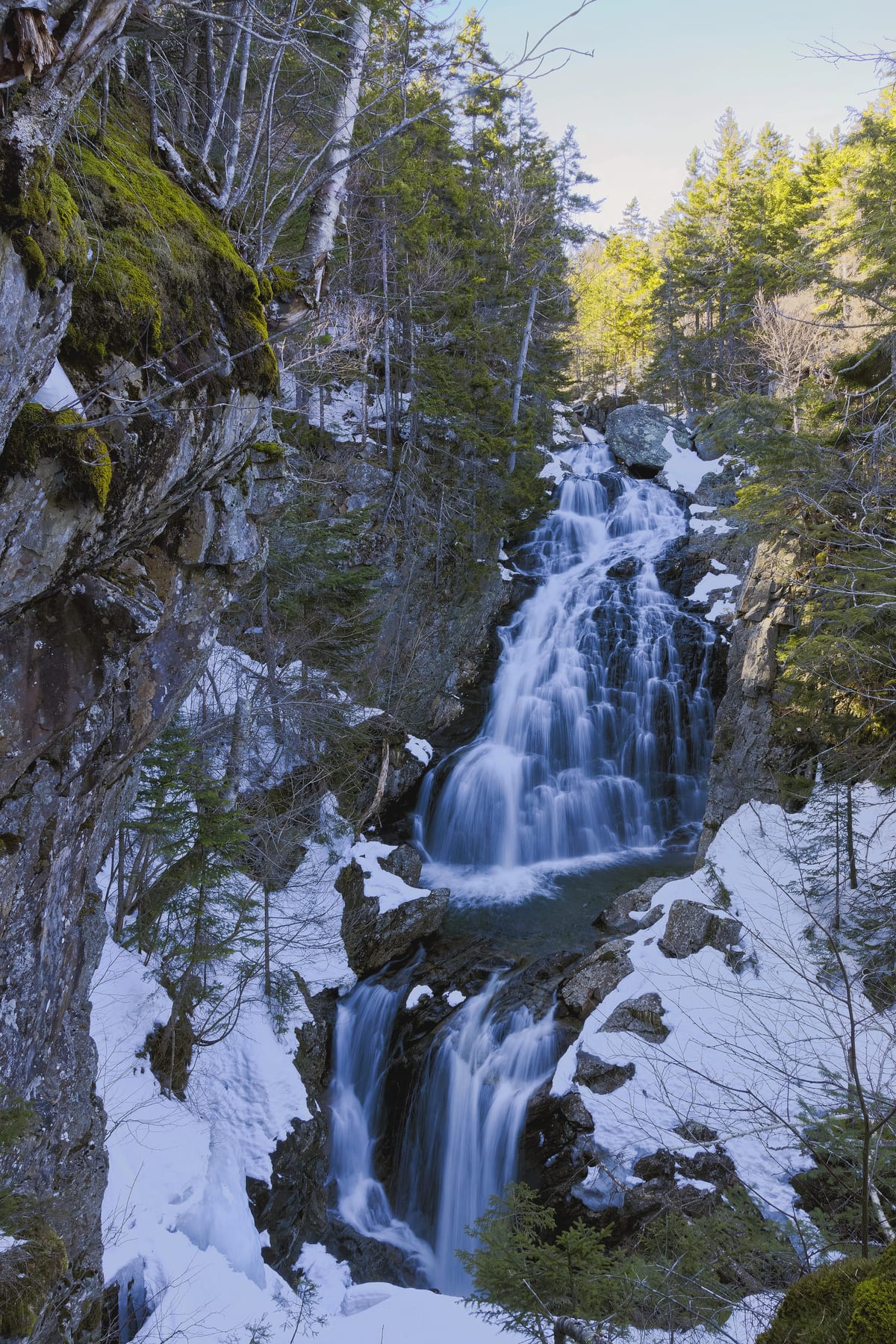 Autumn Overlook at Crystal Cascade in New Hampshire.