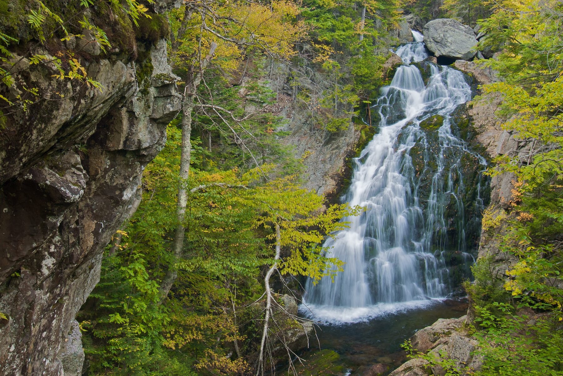 Full Falls at Crystal Cascade in New Hampshire.