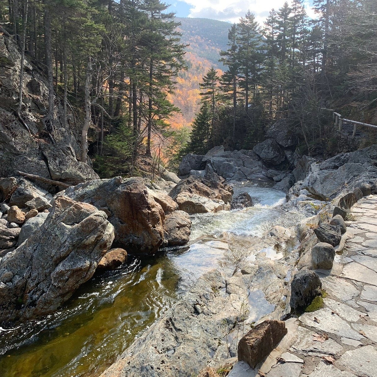 Rocky Runout at Glen Ellis Falls in New Hampshire.
