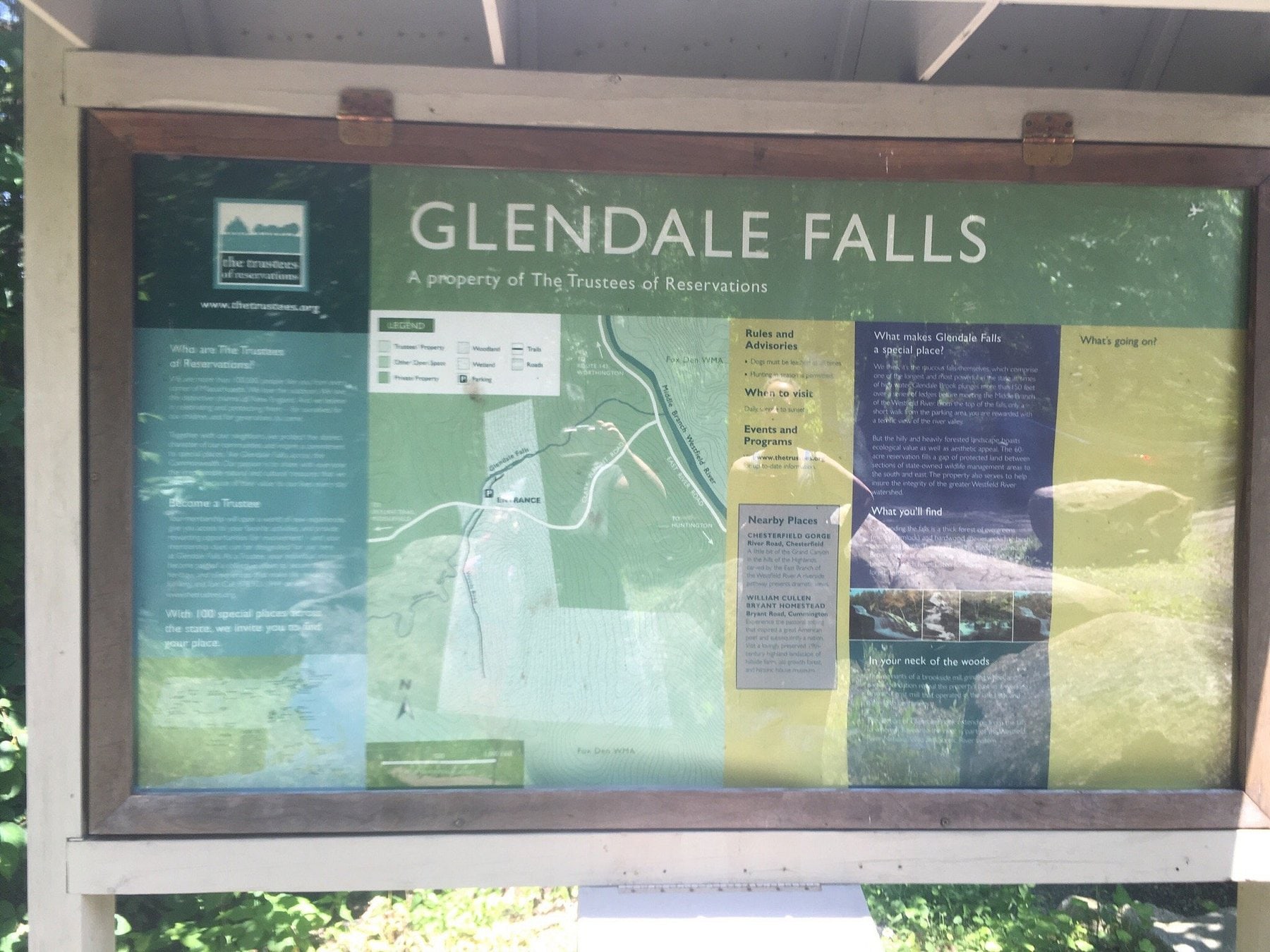 Glendale Falls waterfall scene in Massachusetts.