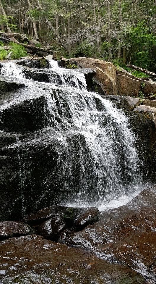Glendale Falls waterfall scene in Massachusetts.