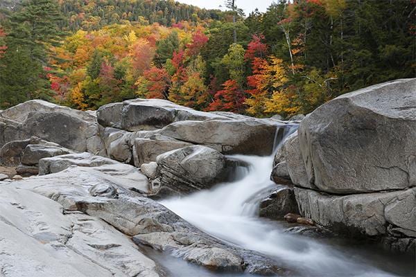 Lower Falls (Albany) freshwater swim scene in New Hampshire.