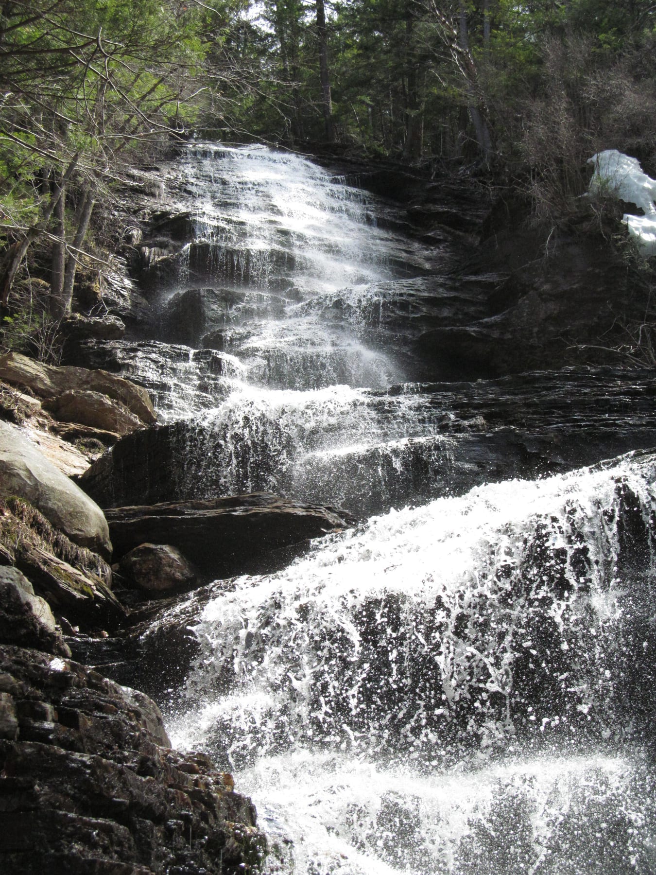 Behind The at Lye Brook Falls in Vermont.