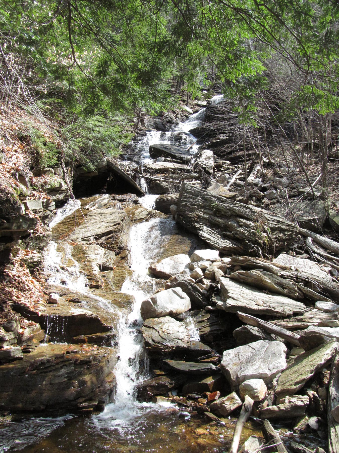 Boulder Run at Lye Brook Falls in Vermont.