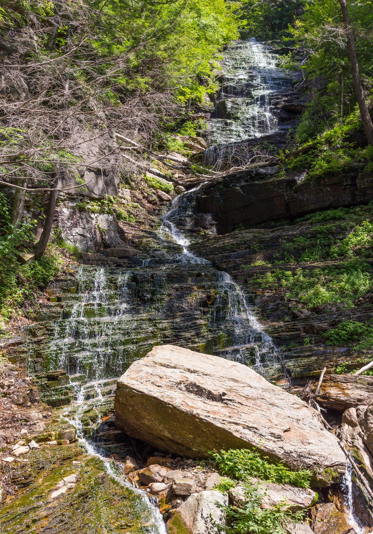 Full Height View at Lye Brook Falls in Vermont.