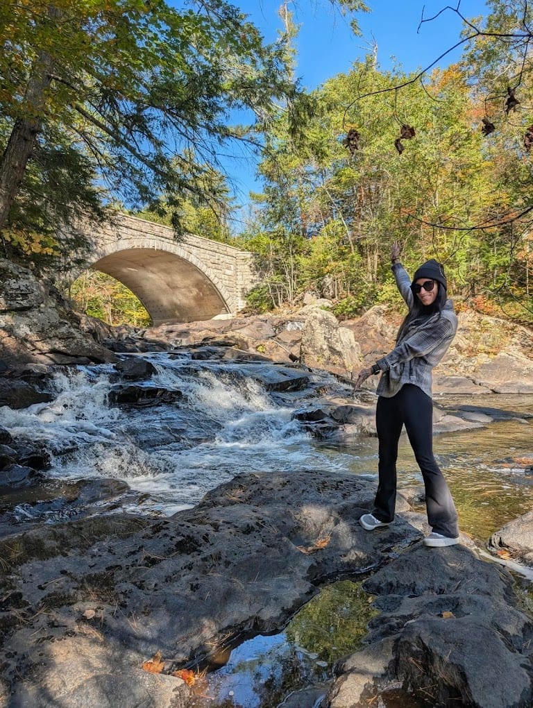 Stone Bridge Cascade at Profile Falls in New Hampshire.