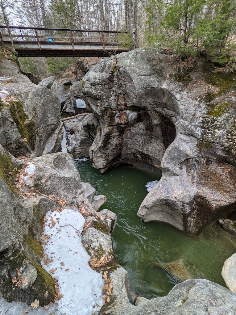 Bridge Gorge at Sculptured Rocks in New Hampshire.