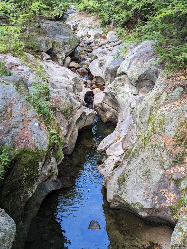 Narrow Channel at Sculptured Rocks in New Hampshire.