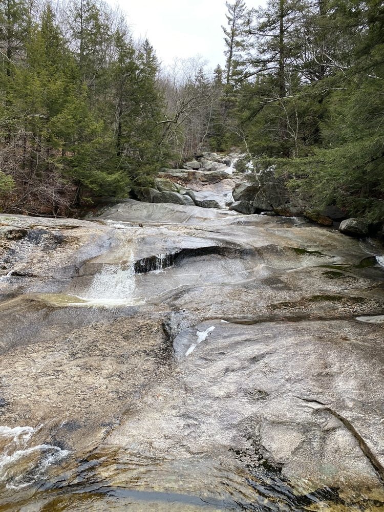 Rock Slide at Step Falls in Maine.