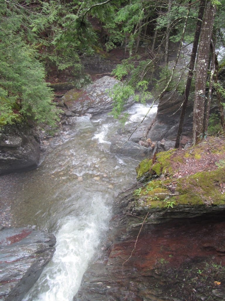 Trail Above Rocky Chasm at Texas Falls in Vermont.