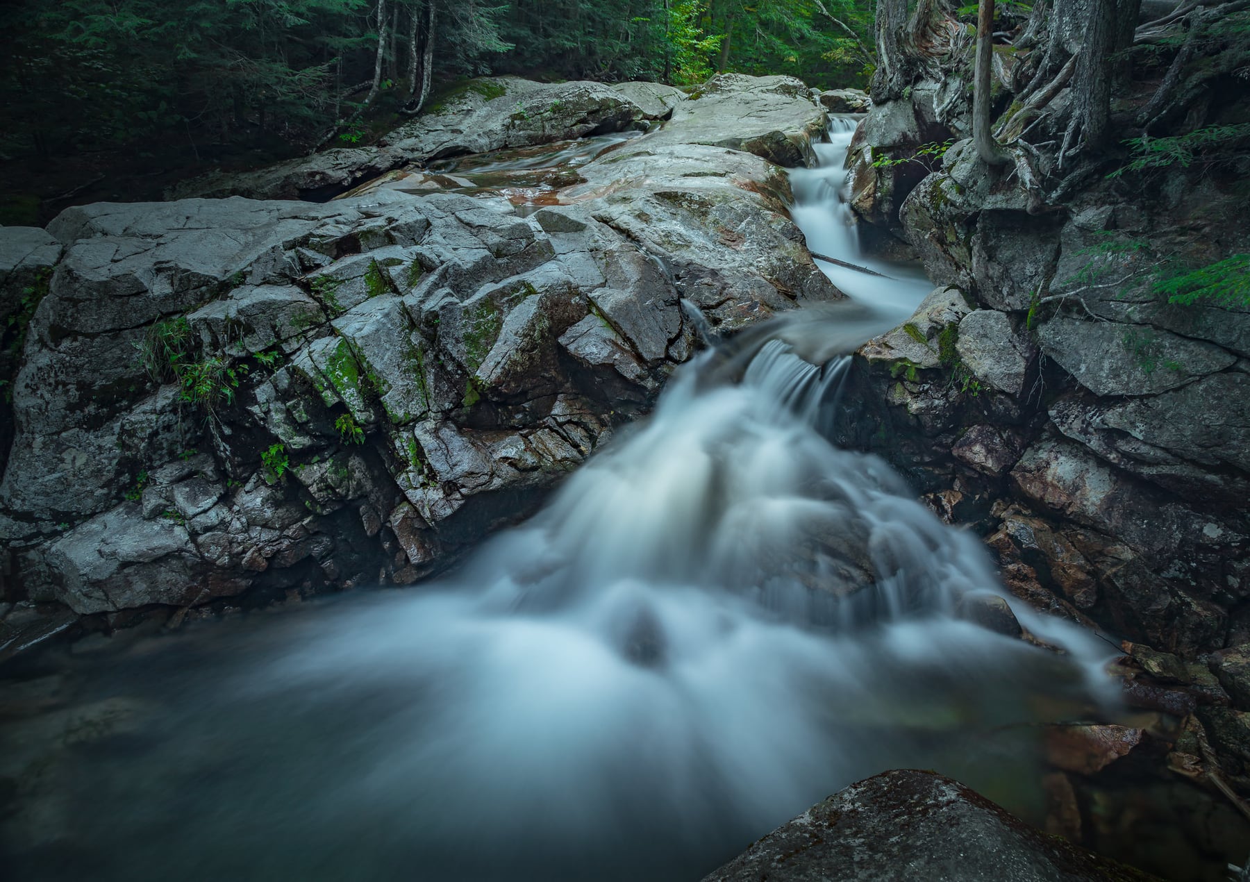 Upper Cascade at The Basin in New Hampshire.