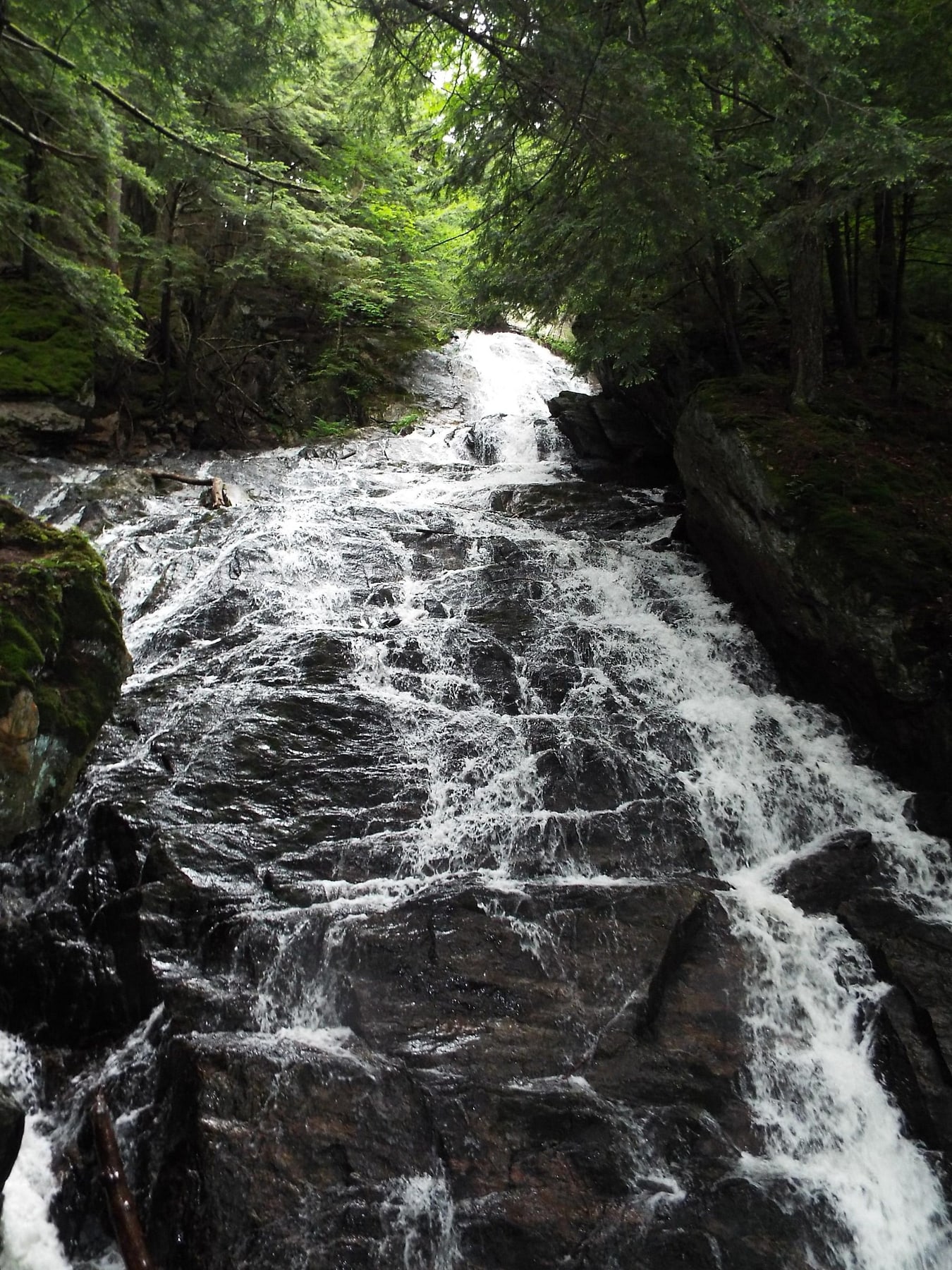 Close Cascade at Thundering Brook Falls in Vermont.