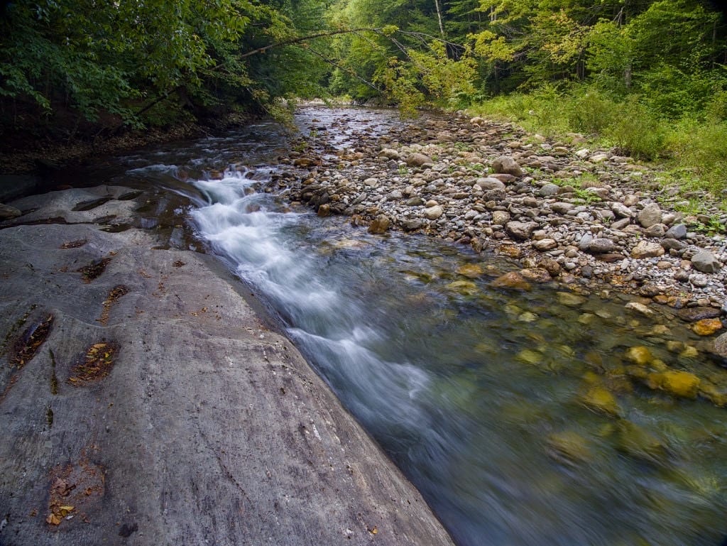 Upstream Cascade at Warren Falls in Vermont.